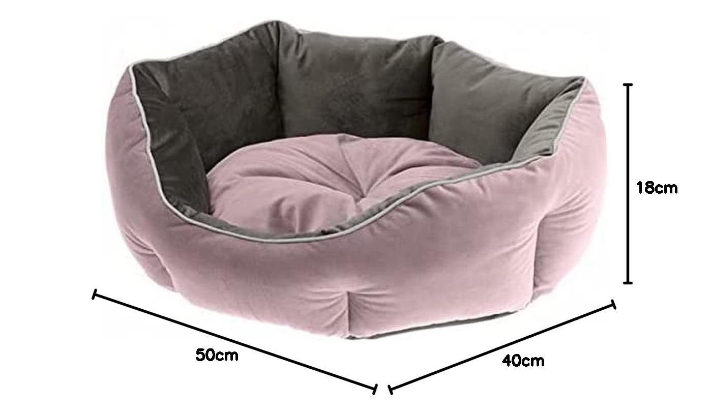 ferplast-queen-50-hunde-und-katzenbett-aus-samt-rosa-50-x-40-x-h-18-cm image 2