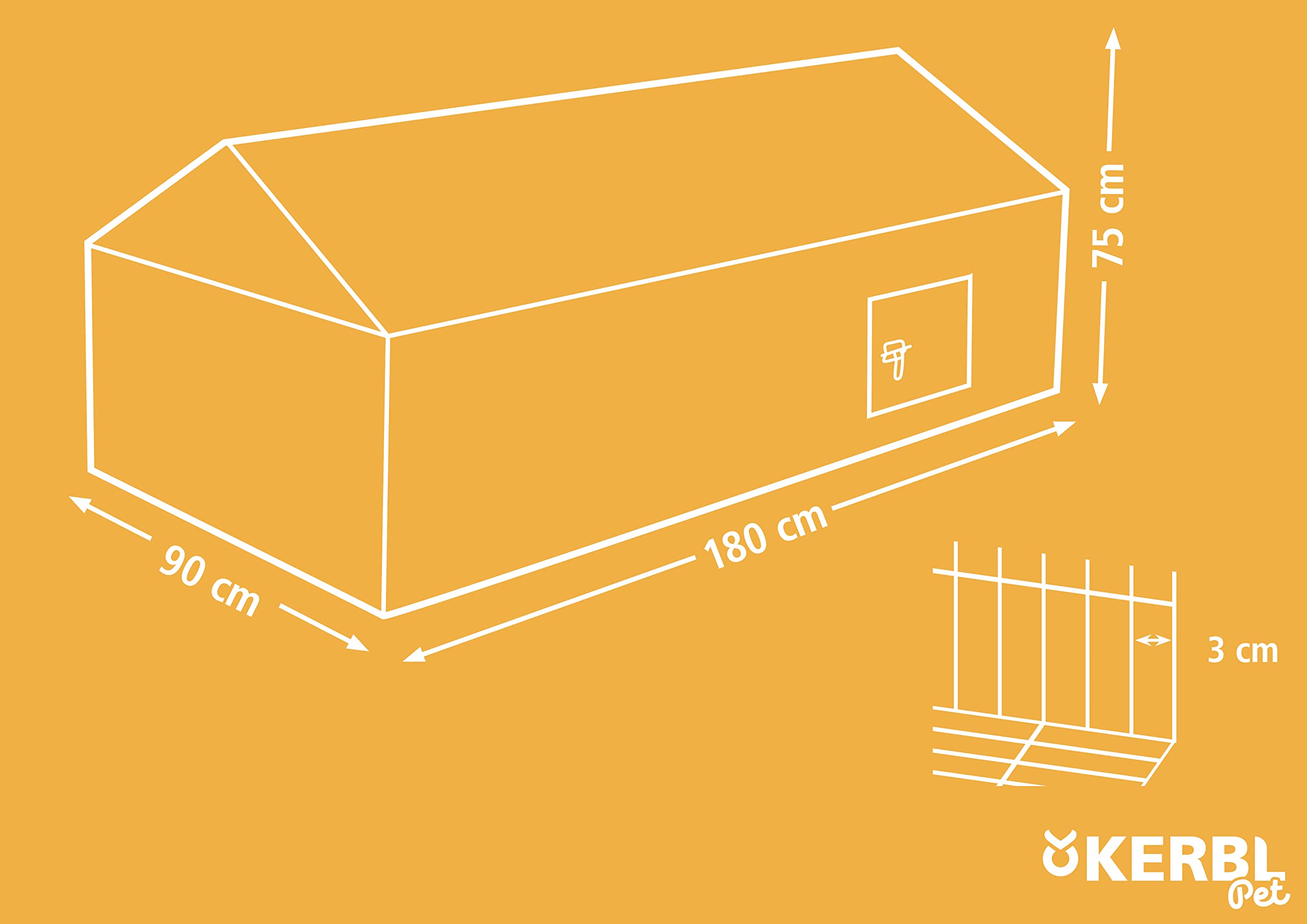 kerbl-pet-freilaufgehege-180x90x75-cm-verzinkt-mit-spitzdach-und-sonnenschutz image 4
