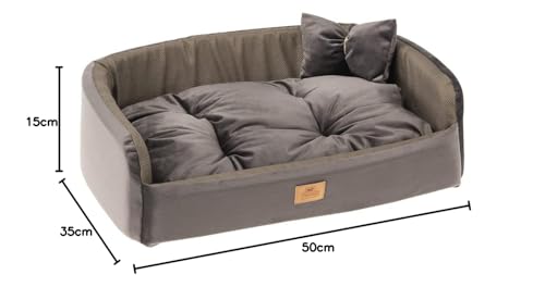 ferplast-harris-50-hundebett-katzenbett-tweed-samt-braun-50-x-35-x-h-15-cm image 5