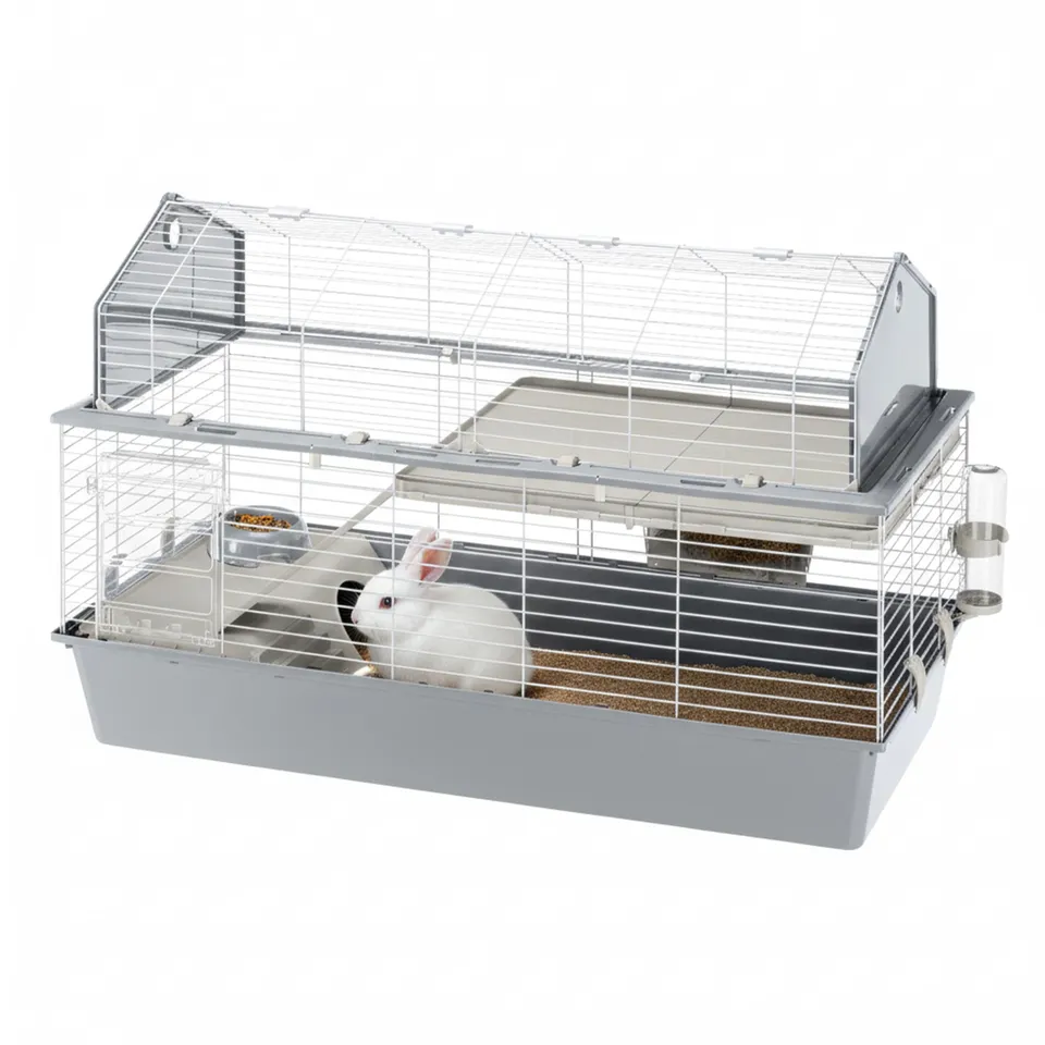 ferplast-barn-120-kleintierk-fig-119-x-58-x-h-77-cm-2-ebenen-mit-zubeh-r image 1