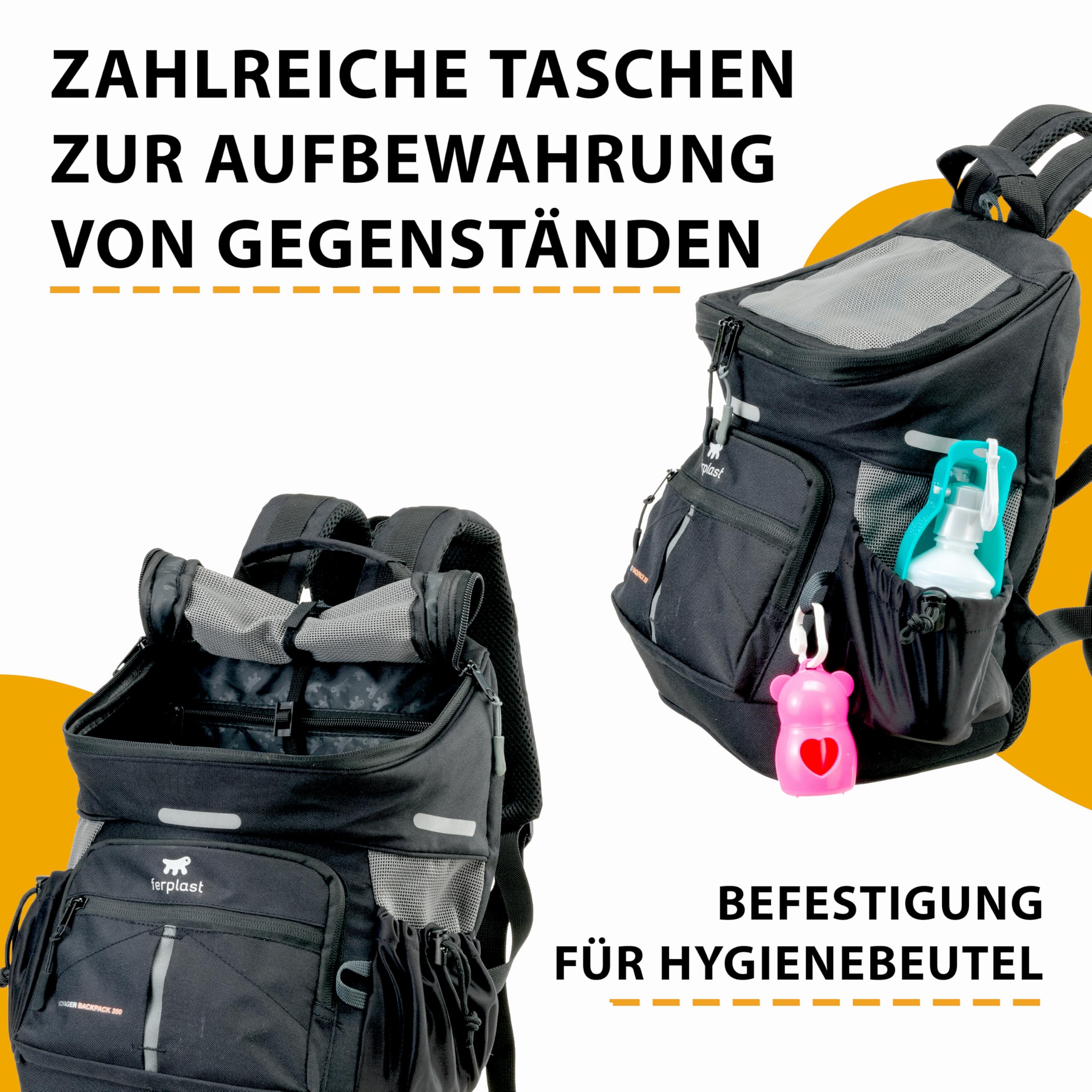 ferplast-voyager-backpack-350-hunderucksack-katzenrucksack-29-x-21-x-36-cm-schwa image 4