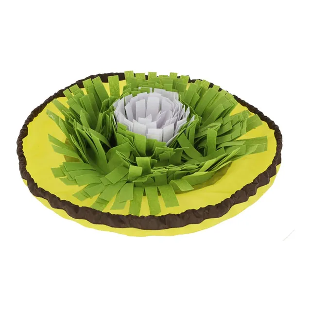 kerbl-pet-schn-ffelteppich-bowl-2in1-60-cm-gelb-gr-n-wei image 1