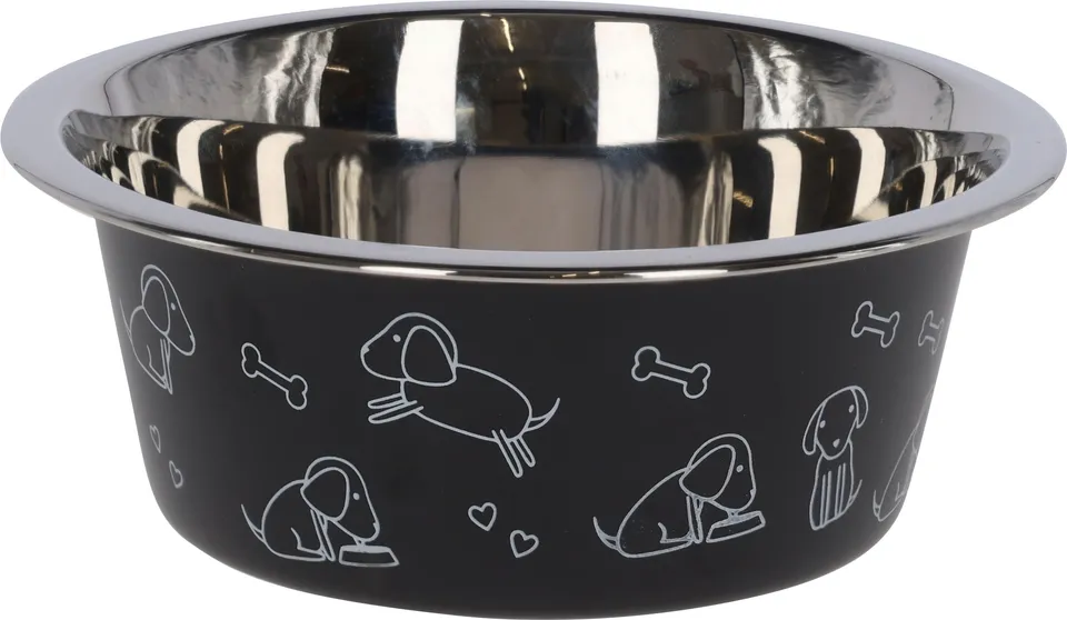 kerbl-pet-edelstahlnapf-mit-motiv-schwarz-900-ml-hundenapf image 1
