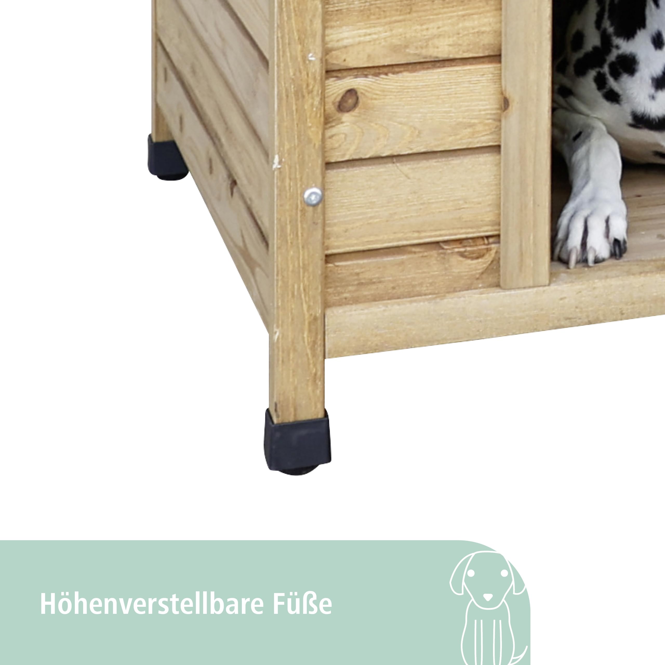 kerbl-pet-wetterfeste-hundeh-tte-mit-bitumendach-braun-gr-n-100x88x99-cm image 3