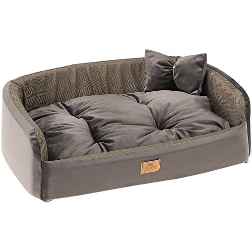 ferplast-harris-50-hundebett-katzenbett-tweed-samt-braun-50-x-35-x-h-15-cm image 4