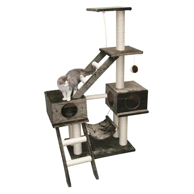 kerbl-pet-kratzbaum-granat-katzenkratzbaum-dunkelgrau-70-x-50-x-150-cm image 1