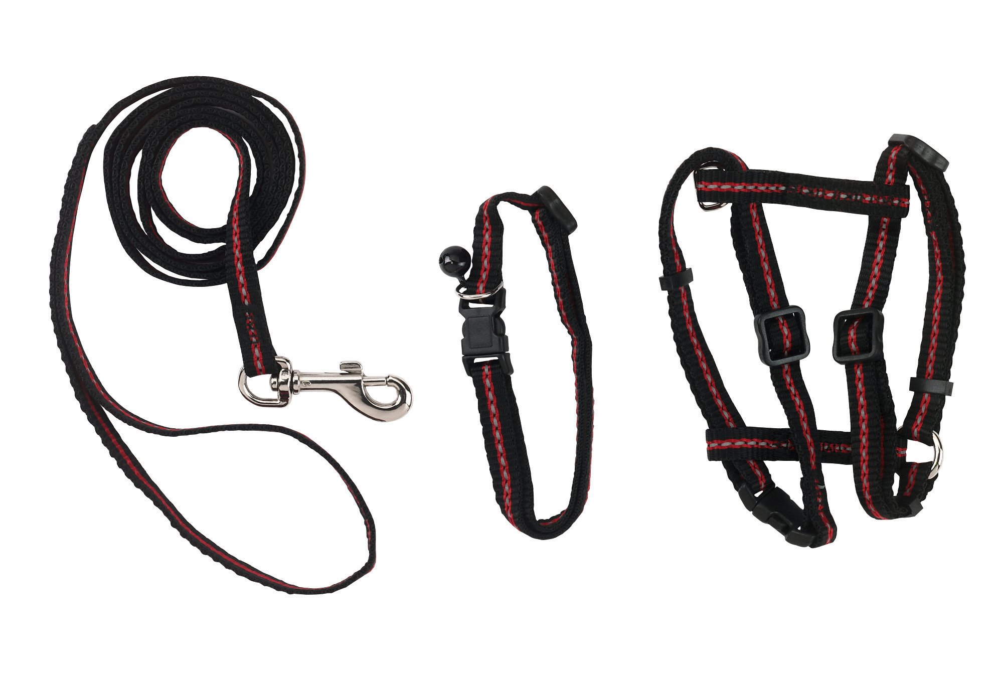 kerbl-pet-katzen-set-halsband-geschirr-und-leine-reflektierend-aus-nylon image 1