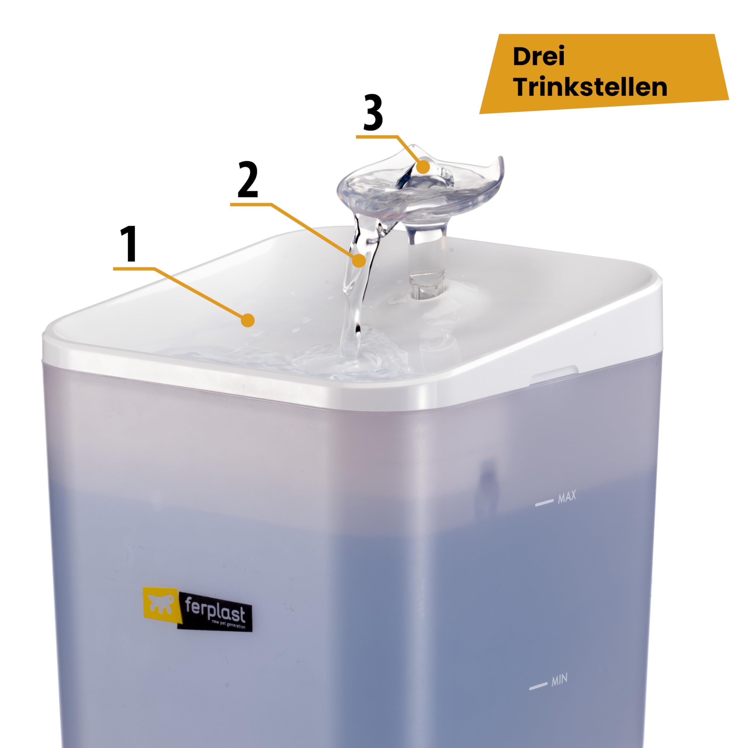 ferplast-ares-katzen-trinkbrunnen-2-l-mit-led-und-3-stufen-filter image 3