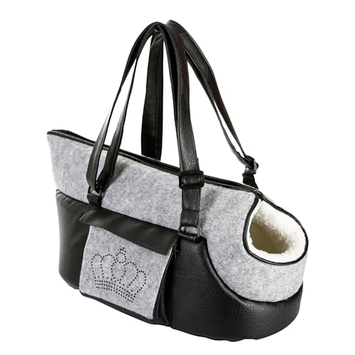 kerbl-pet-tragetasche-chiara-hundetragetasche-46-x-23-x-25-cm-schwarz-grau-polye image 6