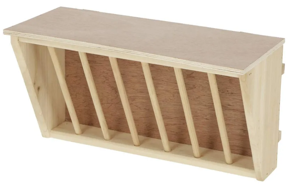 kerbl-pet-heuraufe-mit-sitzbrett-37x17x20-cm-holz-natur-f-r-kaninchen-kleintiere image 1