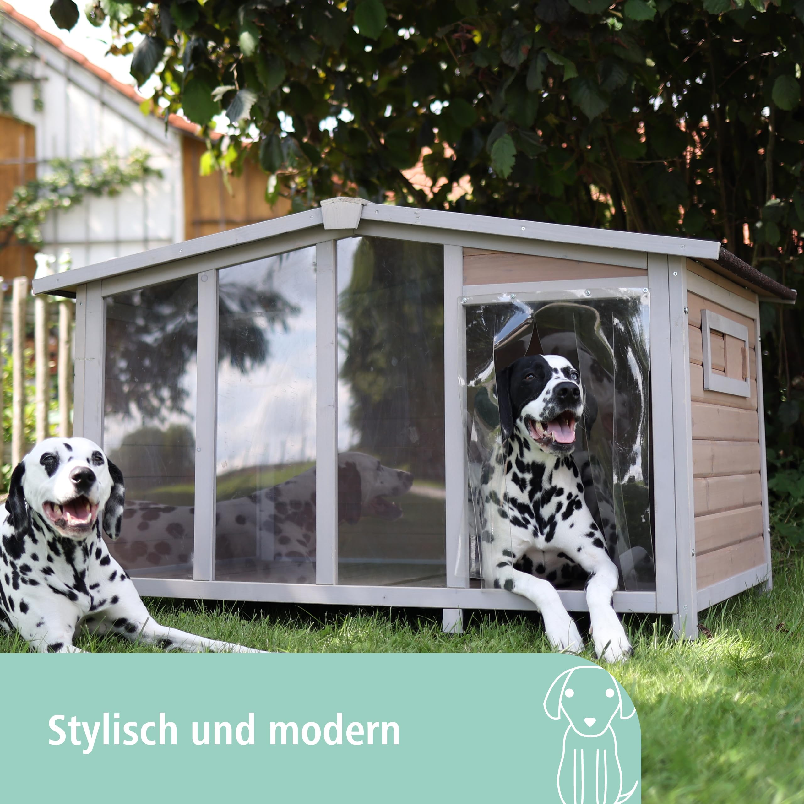 kerbl-pet-hundeh-tte-overview-mit-schiebefenstern-134-x-92-x-82-cm-wetterfest image 3
