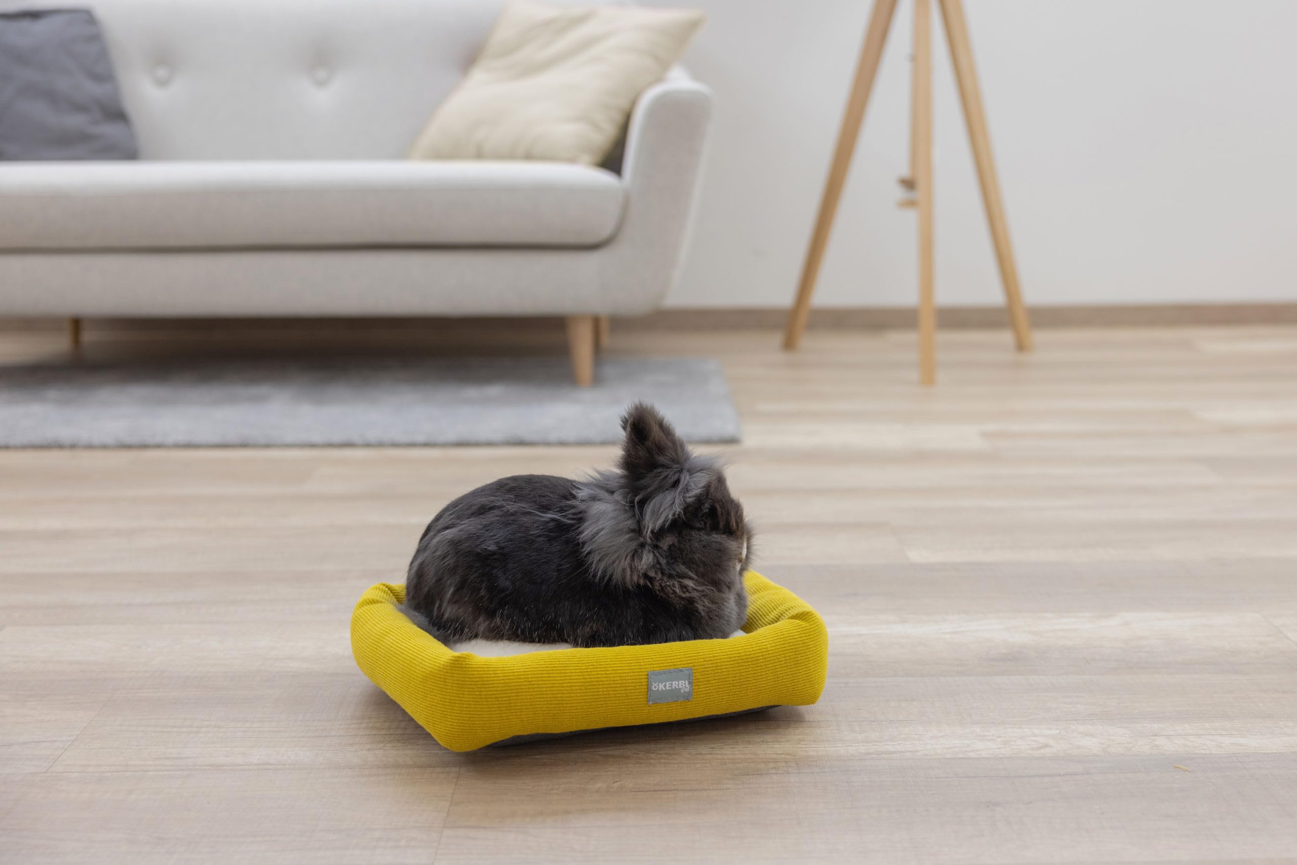 kerbl-pet-kuschelbett-kleintierbett-36x32x7-cm-wei-gelb-waschbar image 4