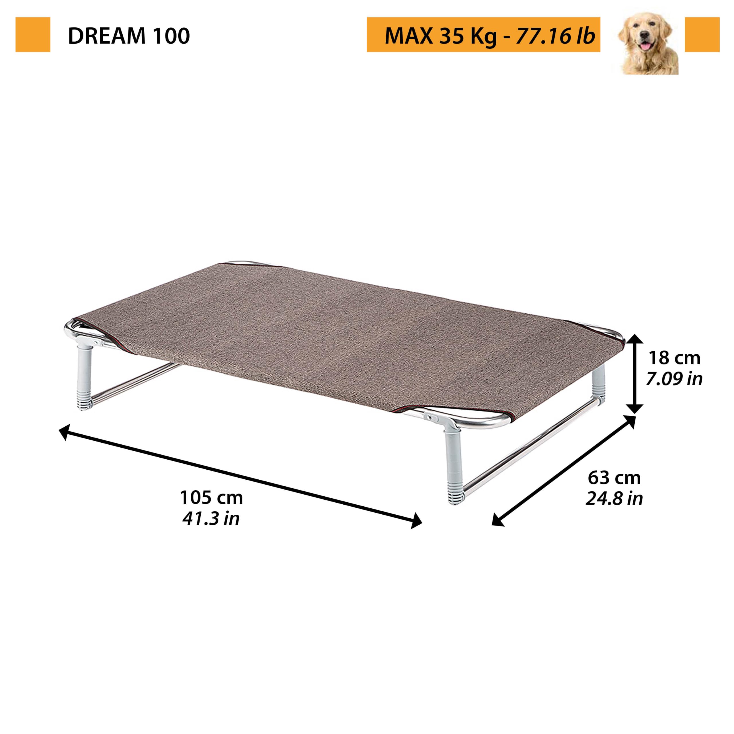 ferplast-dream-100-hundebett-105-x-63-x-h-18-cm-tortora-faltbare-brandina-mit-al image 4