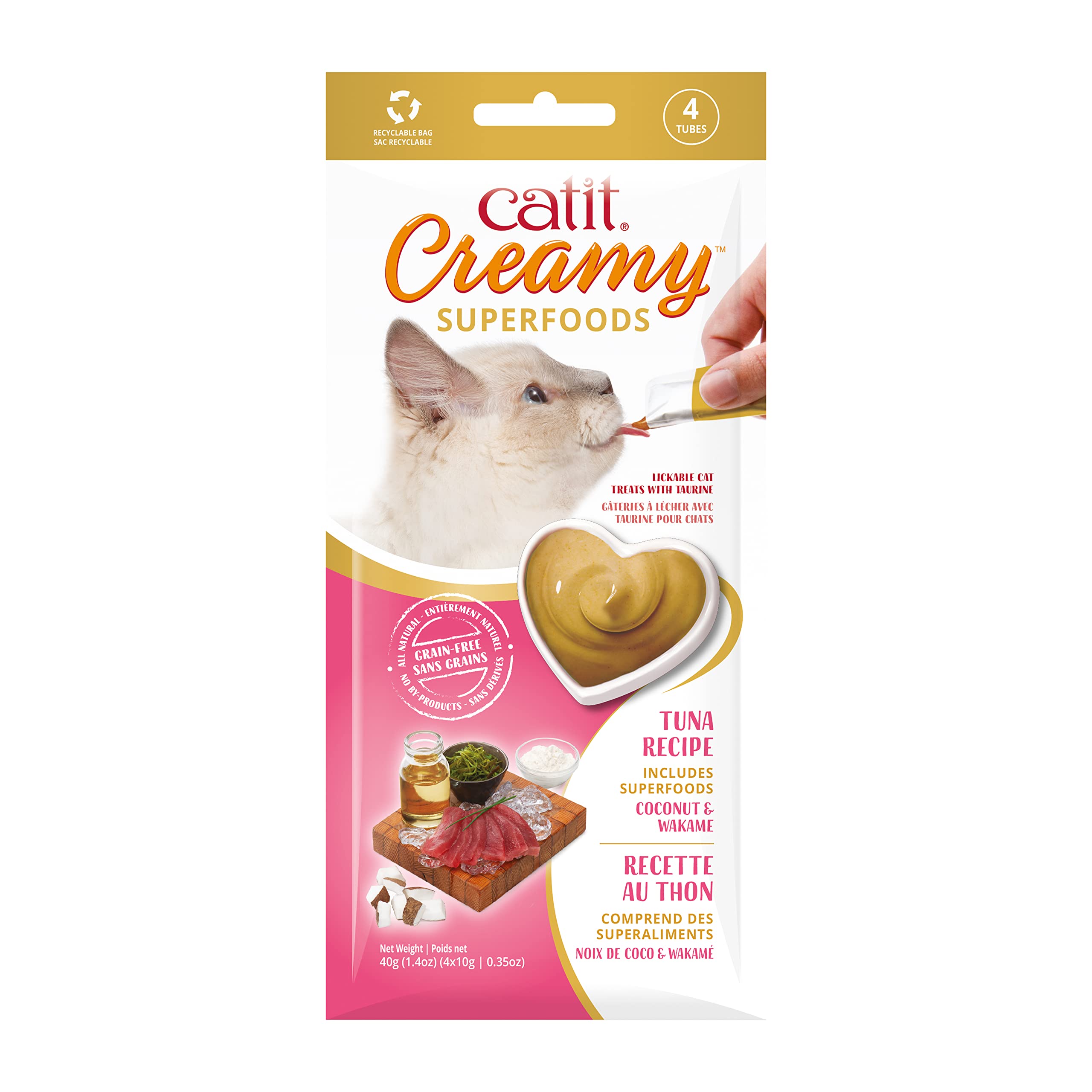 catit-creamy-superfood-leckpaste-thunfisch-mit-kokos-und-wakame-4-x-10-g image 1
