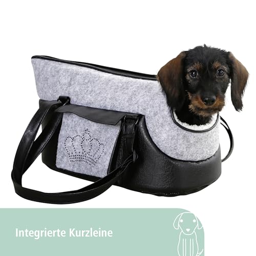 kerbl-pet-tragetasche-chiara-hundetragetasche-46-x-23-x-25-cm-schwarz-grau-polye image 8