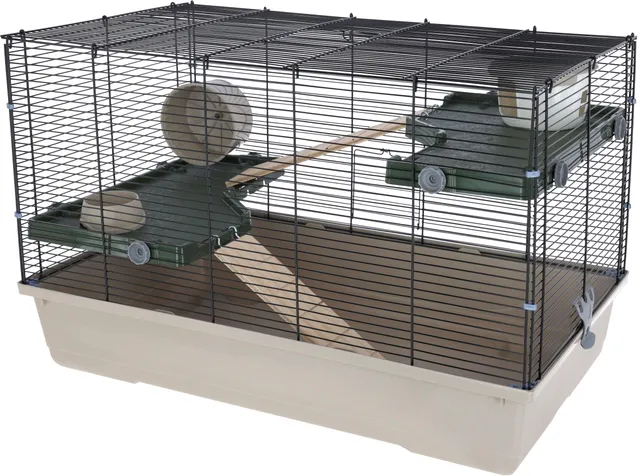 kerbl-pet-kleintierk-fig-flat-nature-80x45x51-cm-mit-h-uschen-napf-und-laufrad image 1