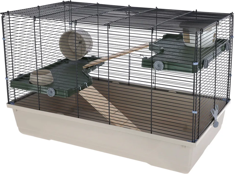 kerbl-pet-kleintierk-fig-flat-nature-80x45x51-cm-mit-h-uschen-napf-und-laufrad image 1