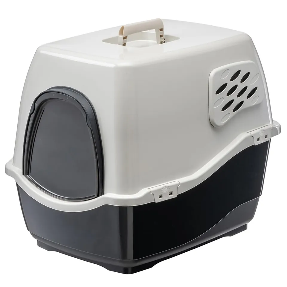 ferplast-bill-katzentoilette-mit-haube-50-x-40-x-h-42-cm-abgedunkelt-mit-aktivko image 1
