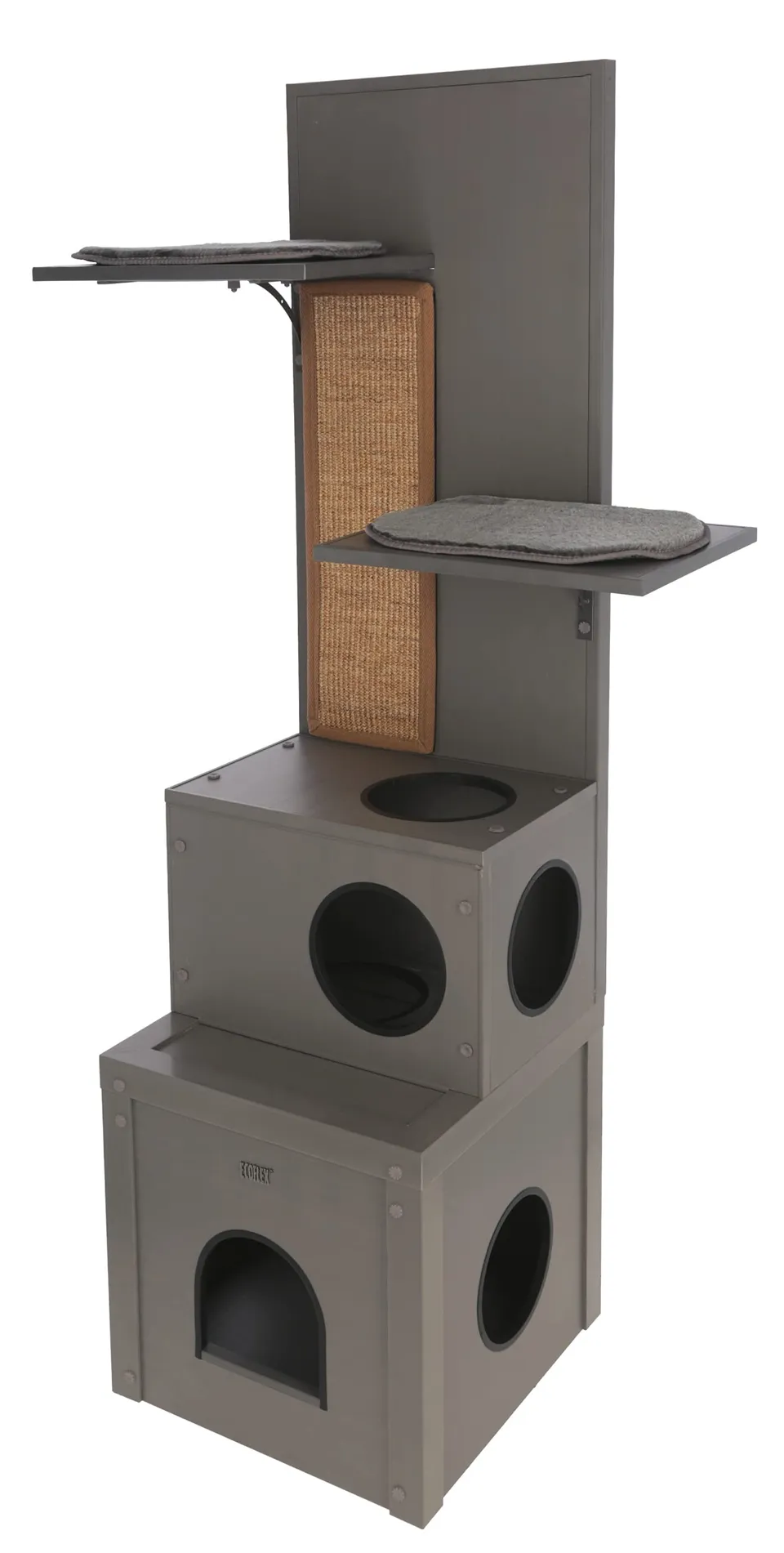 kerbl-pet-eco-katzenspielhaus-alex-42x42x152-5-cm-kratzbaum-mit-h-hlen image 1