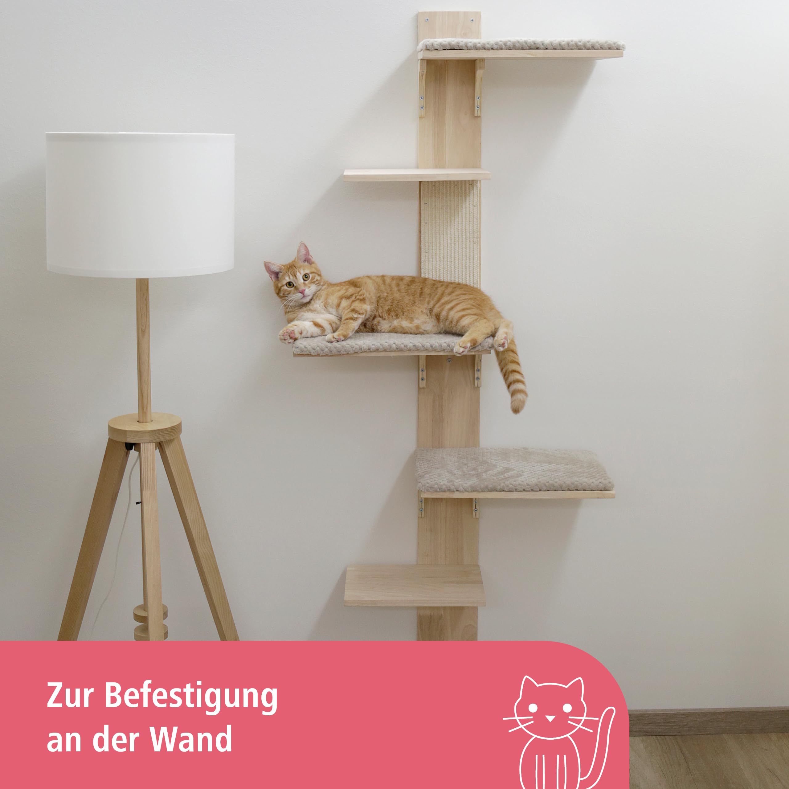 kerbl-pet-wandkratzbaum-timber-150-cm-massivholz-mit-sisalbrett-f-r-katzen-bis-4 image 2