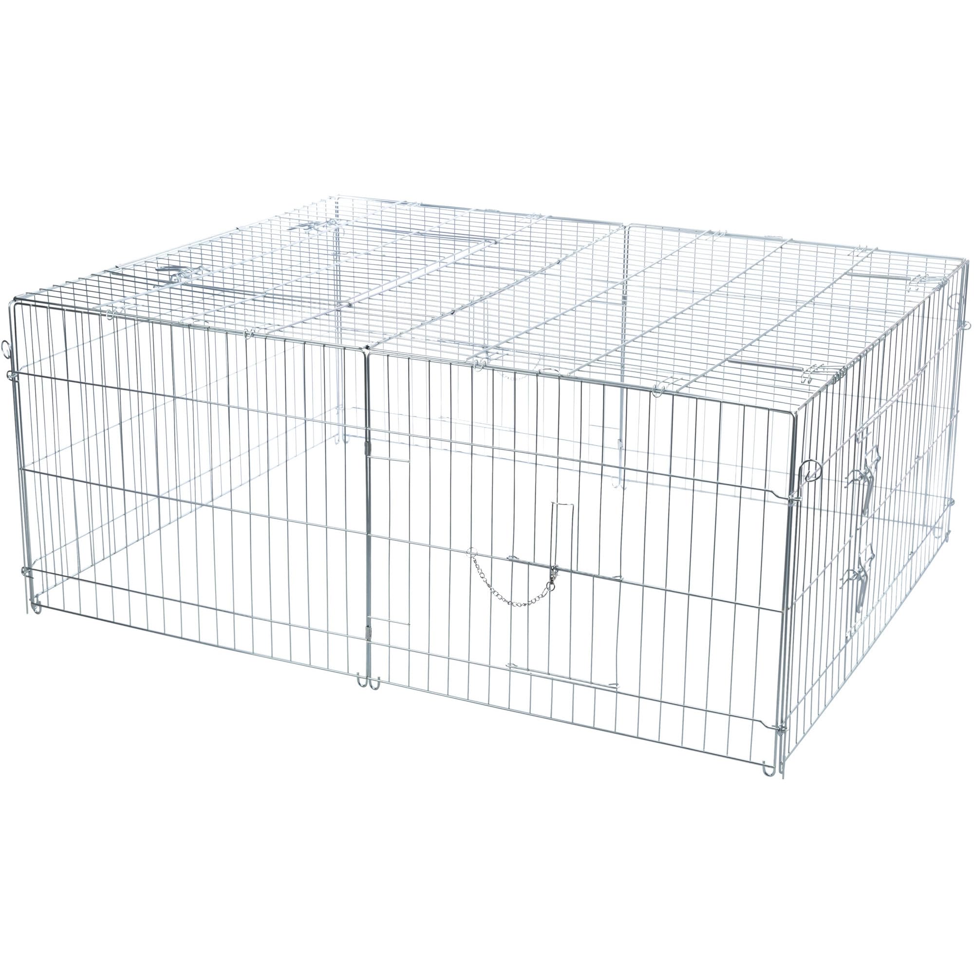 trixie-natura-freilaufgehege-mit-abdeckung-verzinkt-144-x-58-x-116-cm image 1