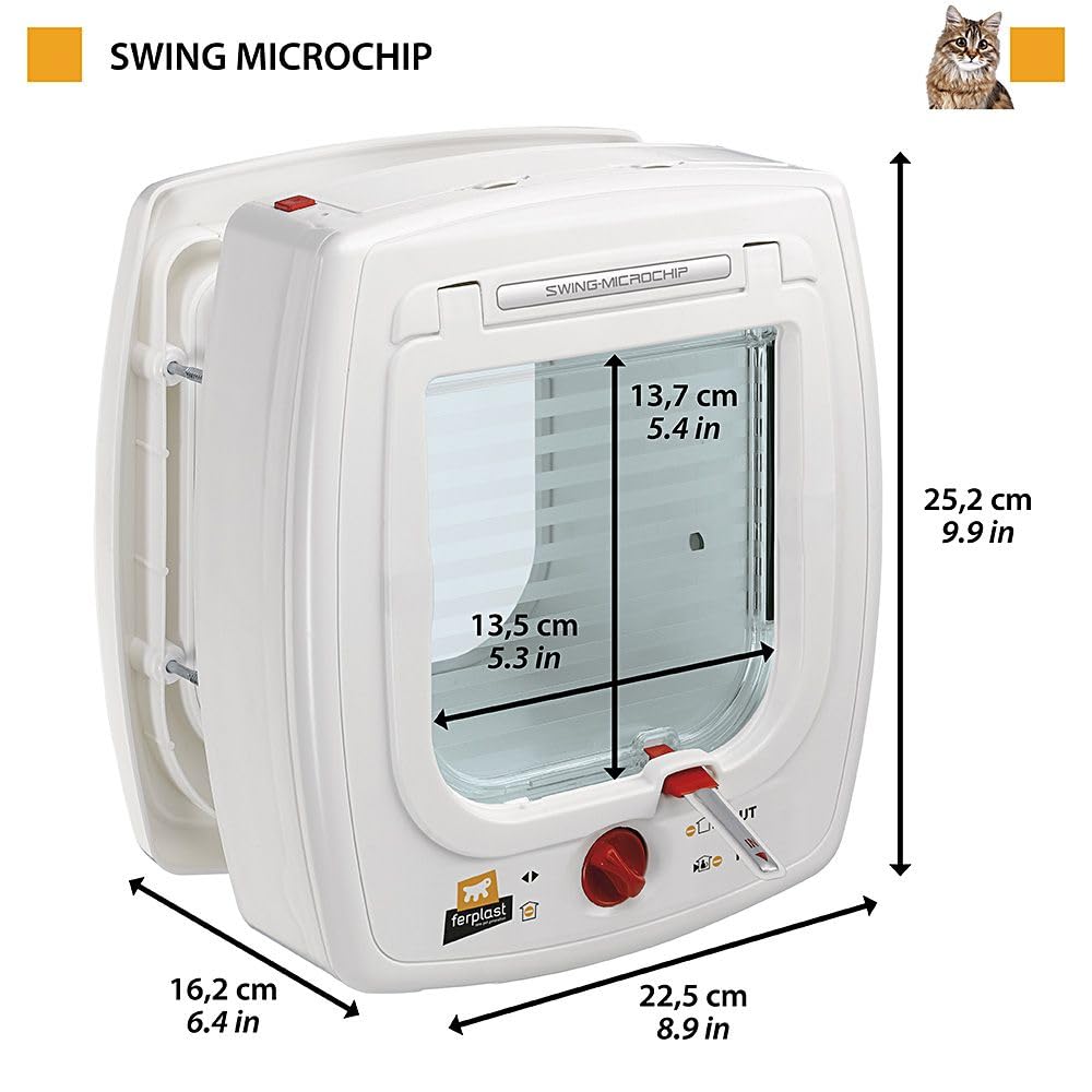 ferplast-swing-microchip-klein-katzenklappe-mit-chiperkennung-braun image 2