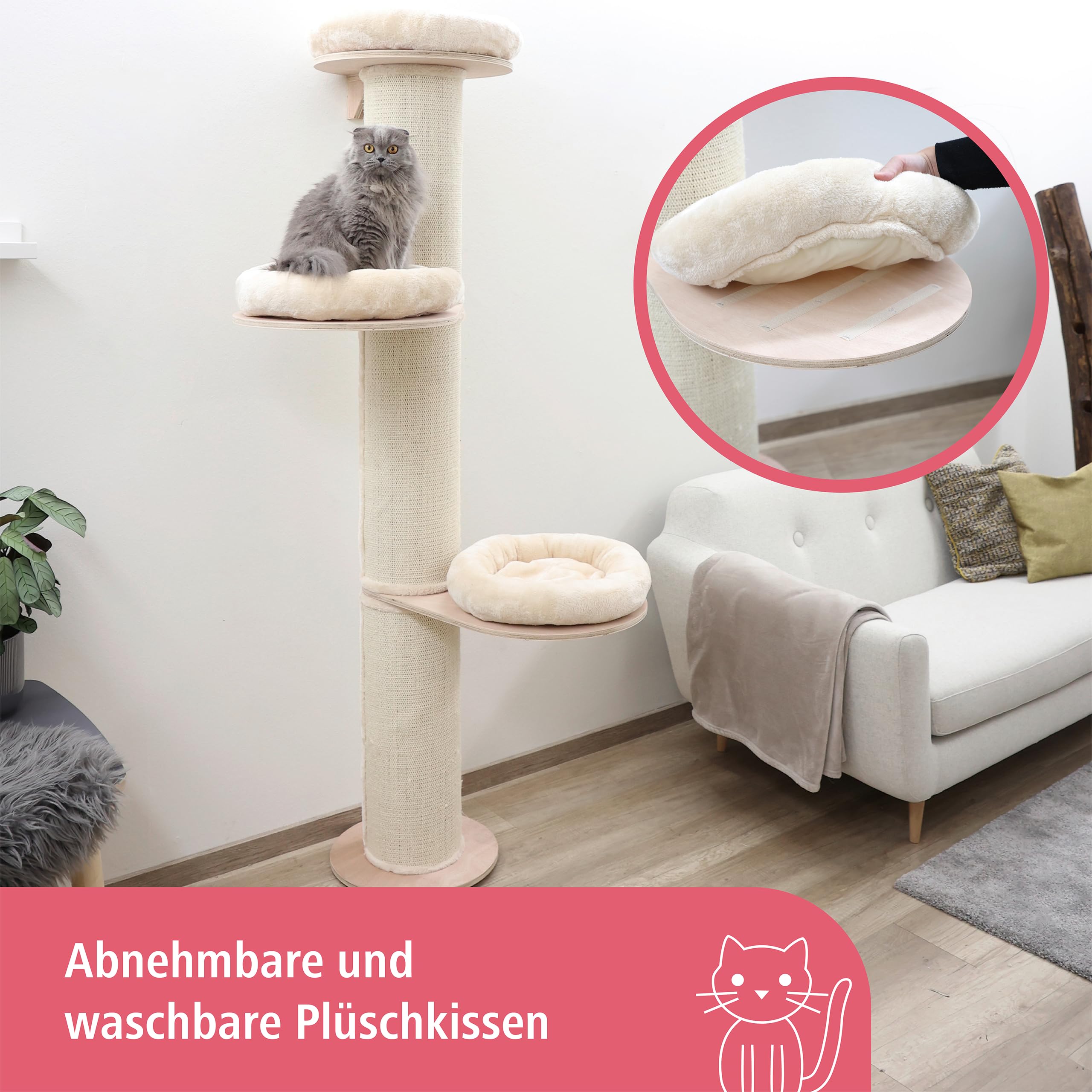 kerbl-maxi-pet-dolomit-tower-kratzbaum-38-cm-x-187-cm-beige image 2