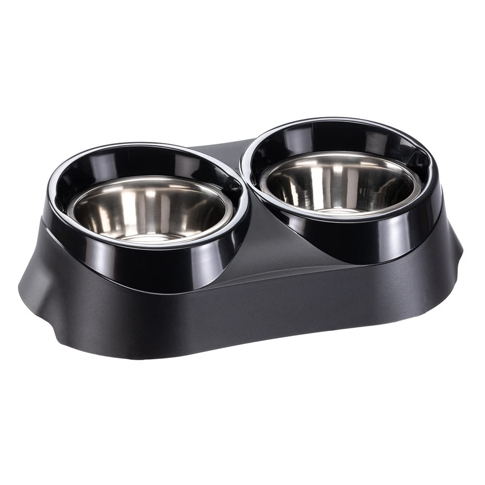 ferplast-duo-feed-doppelnapf-mit-2-edelstahlschalen-1-liter-grau-38-5x20x9-cm image 8