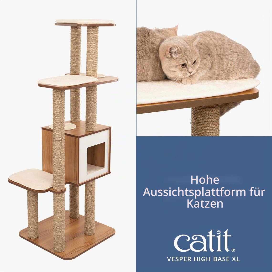 catit-vesper-high-base-xl-katzenm-bel-in-walnuss-kubus-h-hle-mit-3-plattformen image 2