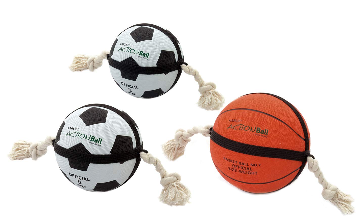 karlie-action-ball-fu-ball-und-basketball-f-r-hunde-19-cm-schwarz-wei image 2