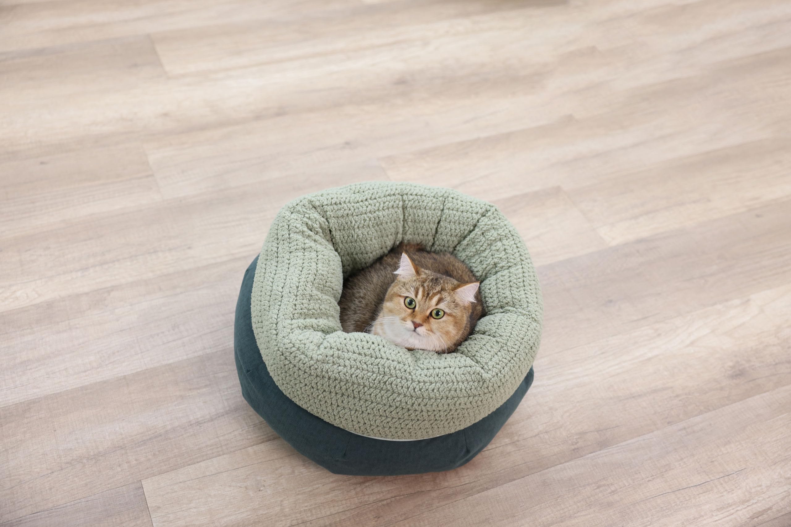 kerbl-pet-kuschelbett-anne-gr-n-40cm-h23cm-katzenbett-kuschelnest-aus-teddypl-sc image 4
