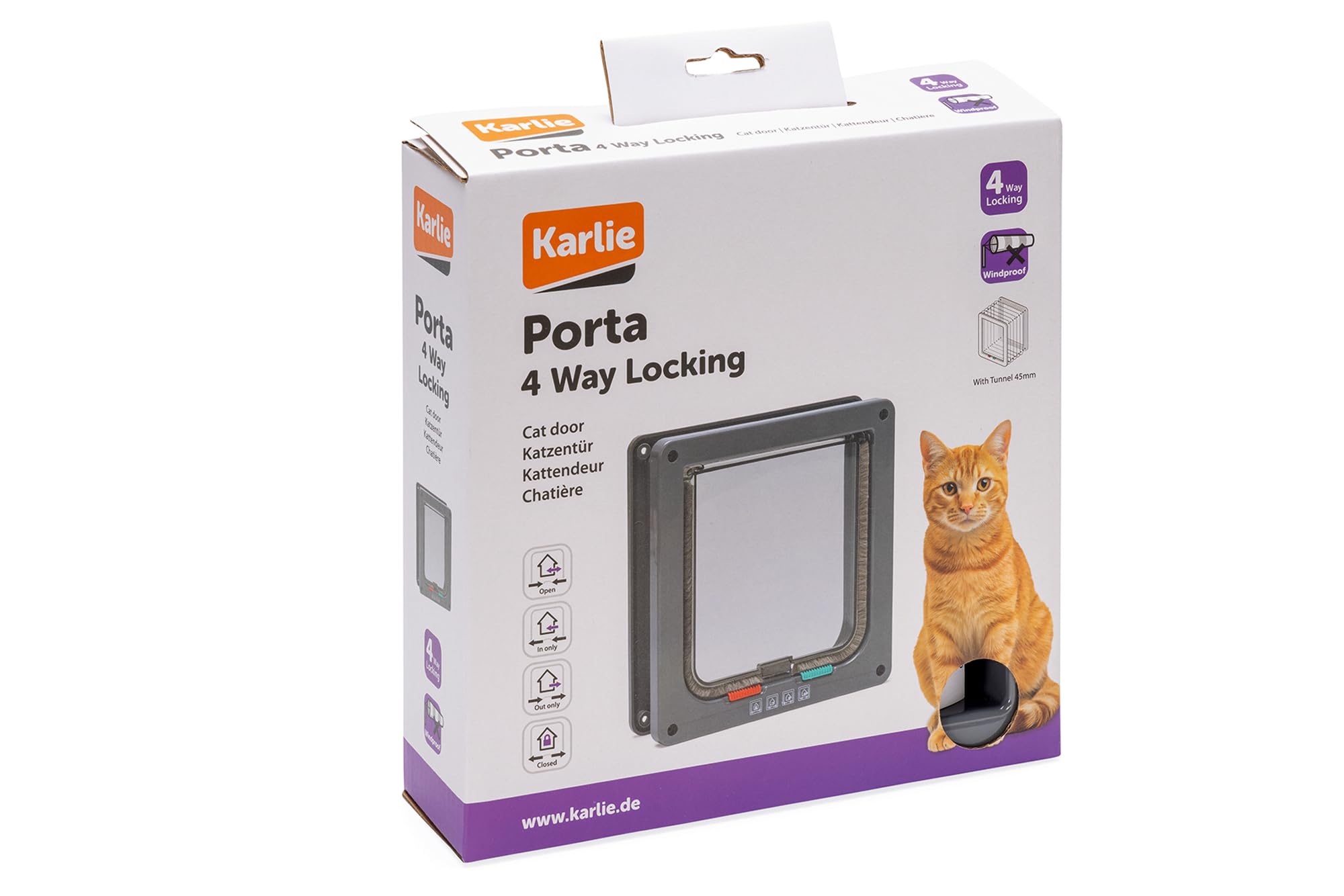 karlie-katzenklappe-4-wege-mit-tunnel-19-2-x-20-cm-anthrazit-ger-uscharm image 5