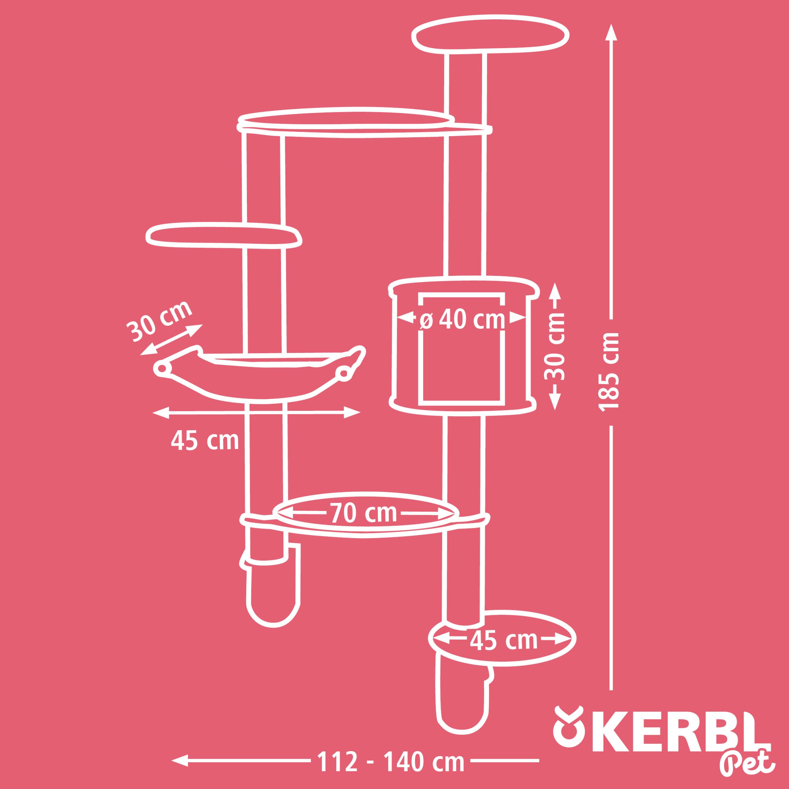 kerbl-pet-wandkratzbaum-dolomit-xl-wei-70x45x185-cm image 7