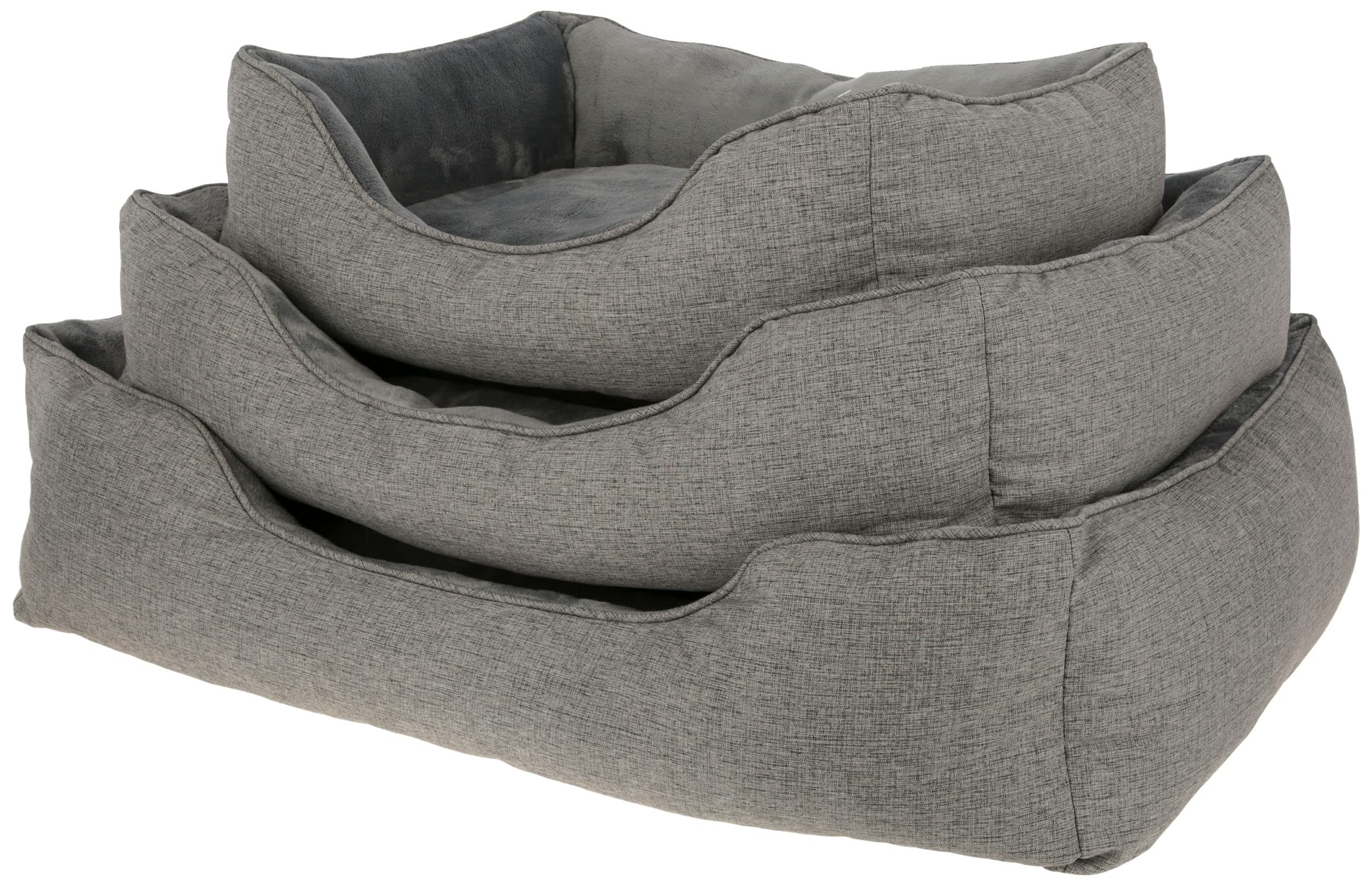 kerbl-pet-kuschelbett-marie-hundebett-grau-61-x-48-cm-mit-wendekissen image 3