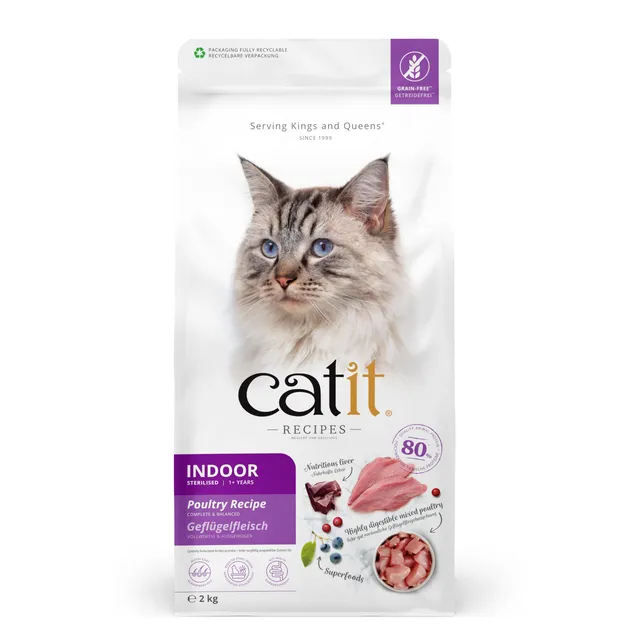 catit-recipes-premium-trockenfutter-gefl-gel-f-r-sterilisierte-hauskatzen-2kg image 1