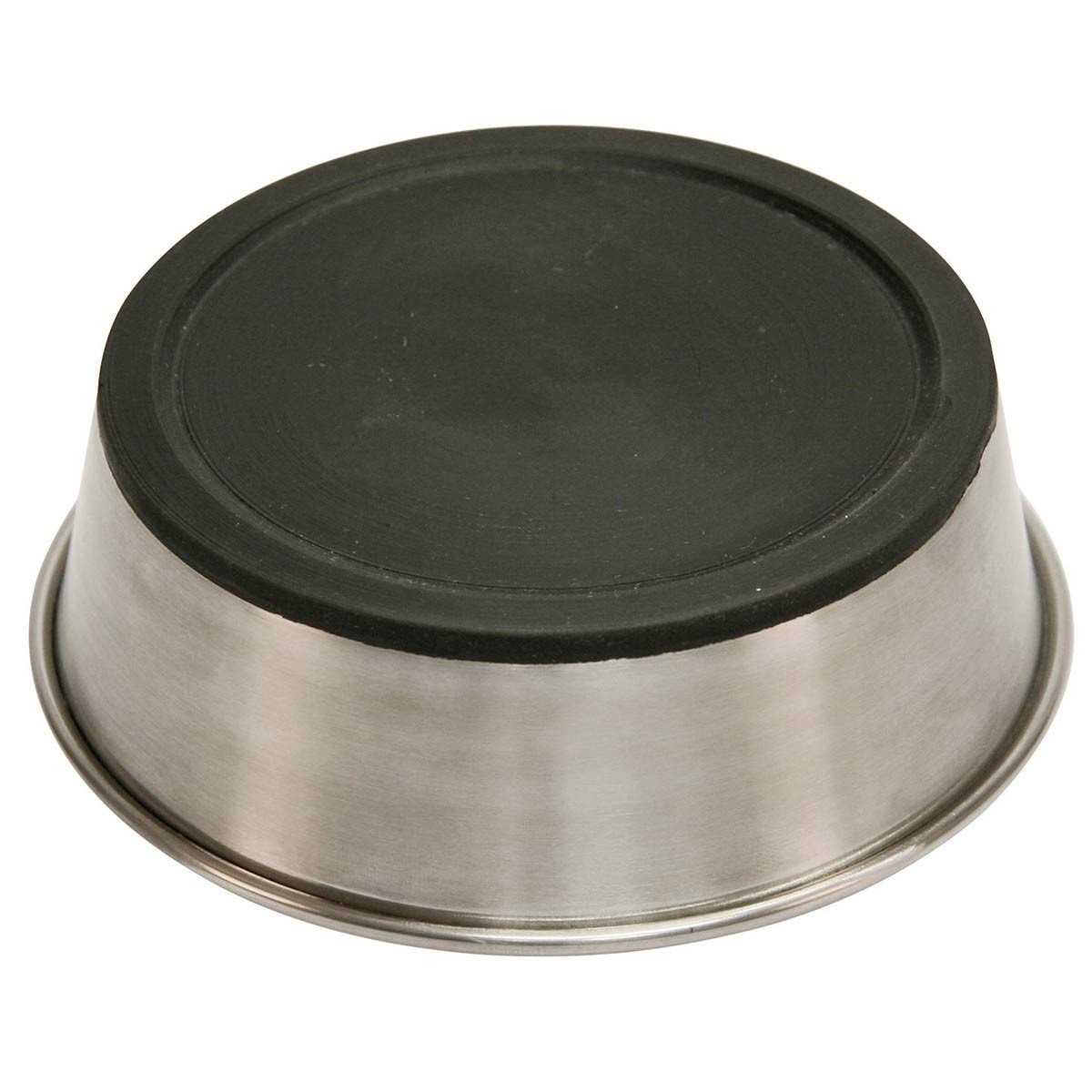 kerbl-pet-edelstahlnapf-425-ml-13-5x4-5-cm-silber-schwarz-rutschfester-fressnapf image 4