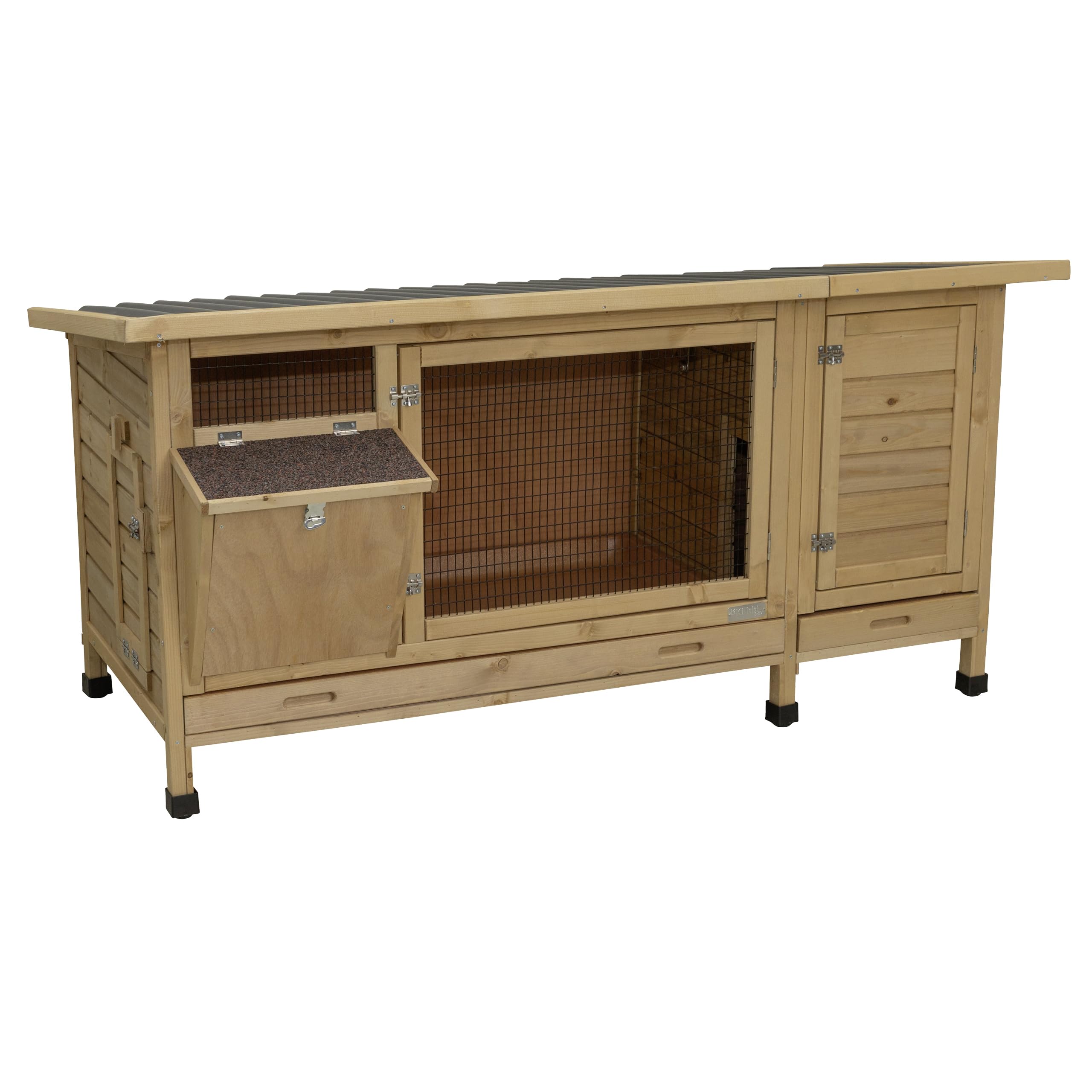 kerbl-pet-kaninchenstall-xxl-vario-155-x-76-x-80-cm-holz-mit-heuraufe image 1