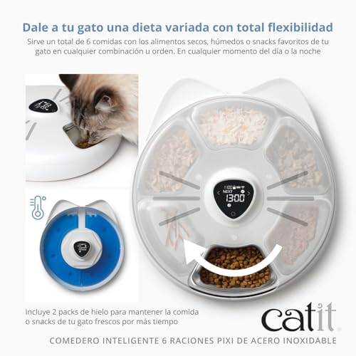 catit-pixi-intelligenter-futternapf-f-r-6-portionen-mit-edelstahlschale image 8