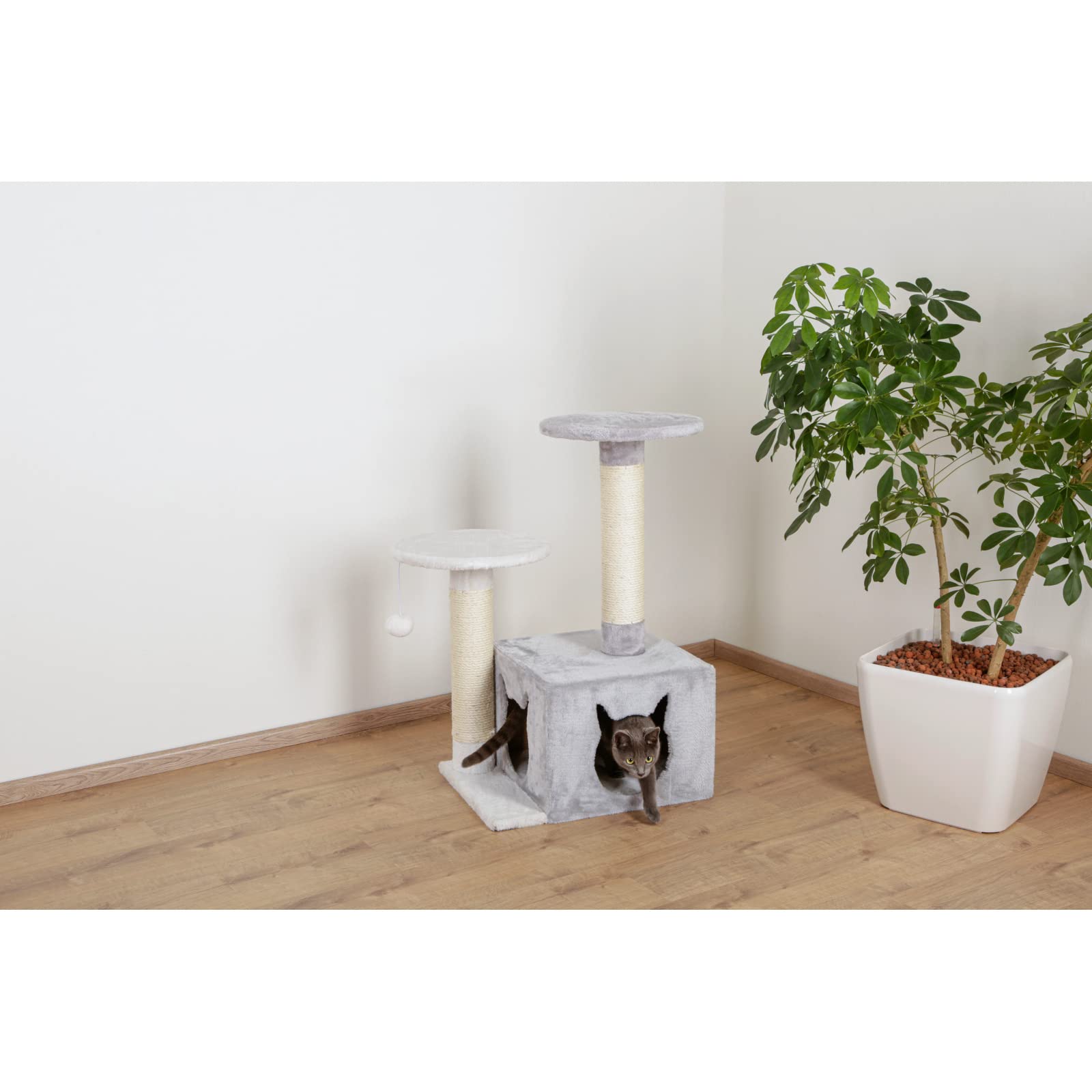 kerbl-pet-kratzbaum-saphir-light-wei-grau-60x50x80-cm-mit-h-uschen image 6