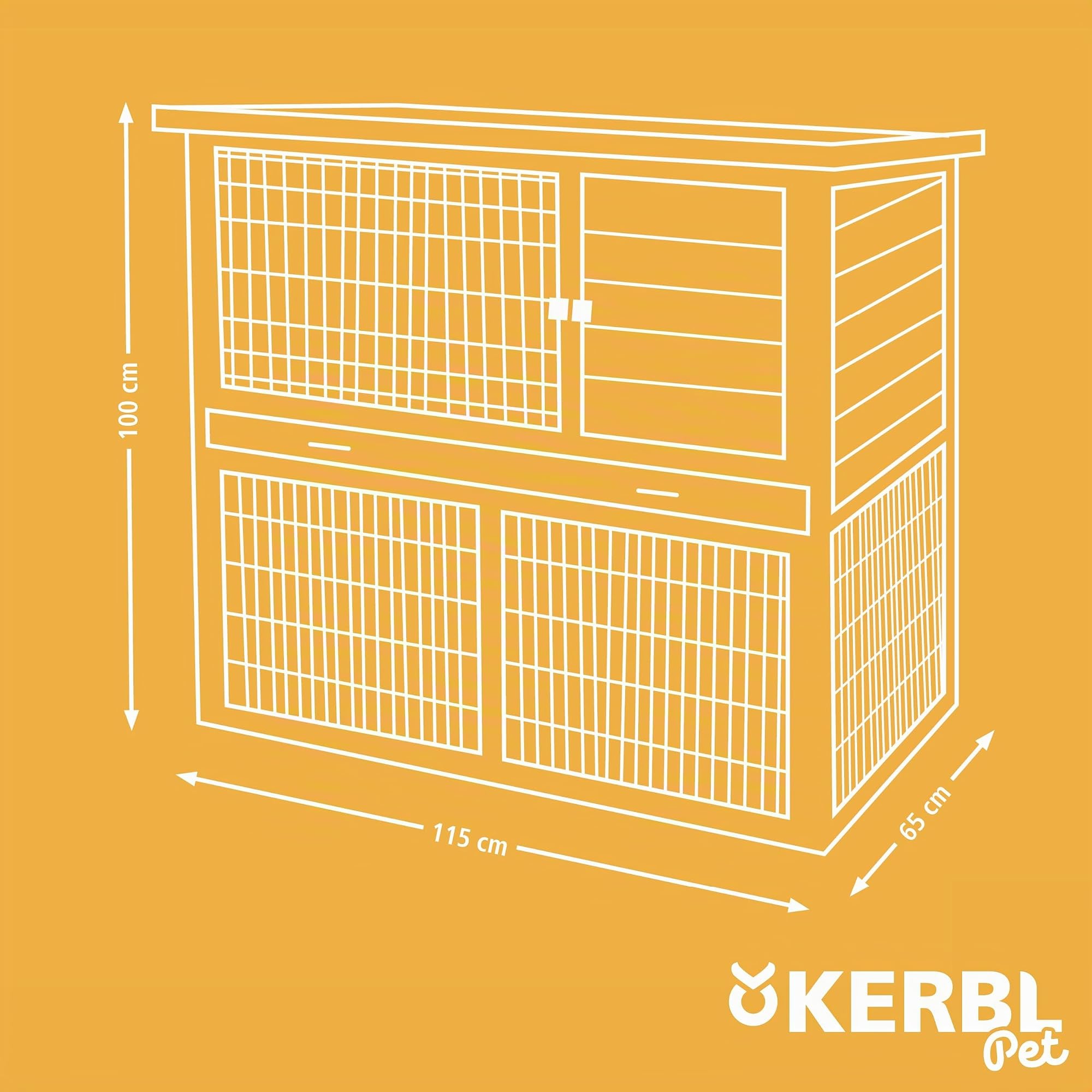 kerbl-lucky-nagerstall-kleintierstall-holz-115x65x100-cm-mit-freigehege image 7