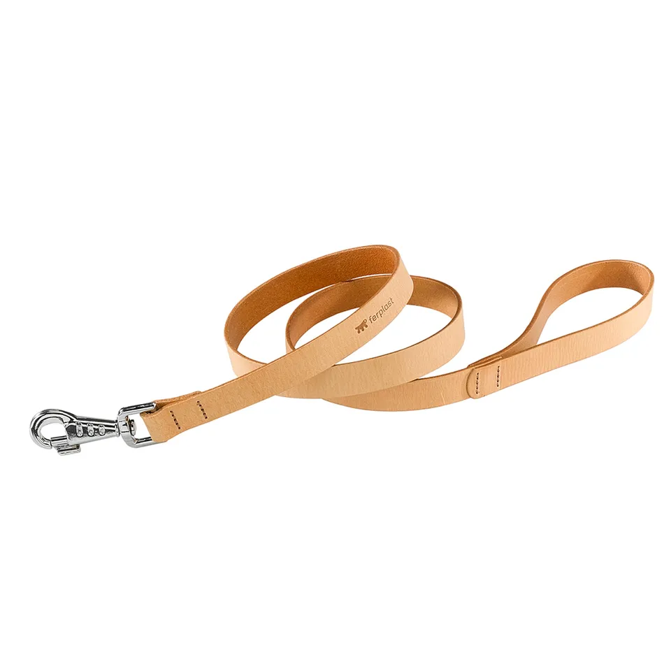 ferplast-natural-hundeleine-aus-echtleder-strapazierf-hig-beige-schwarz image 1