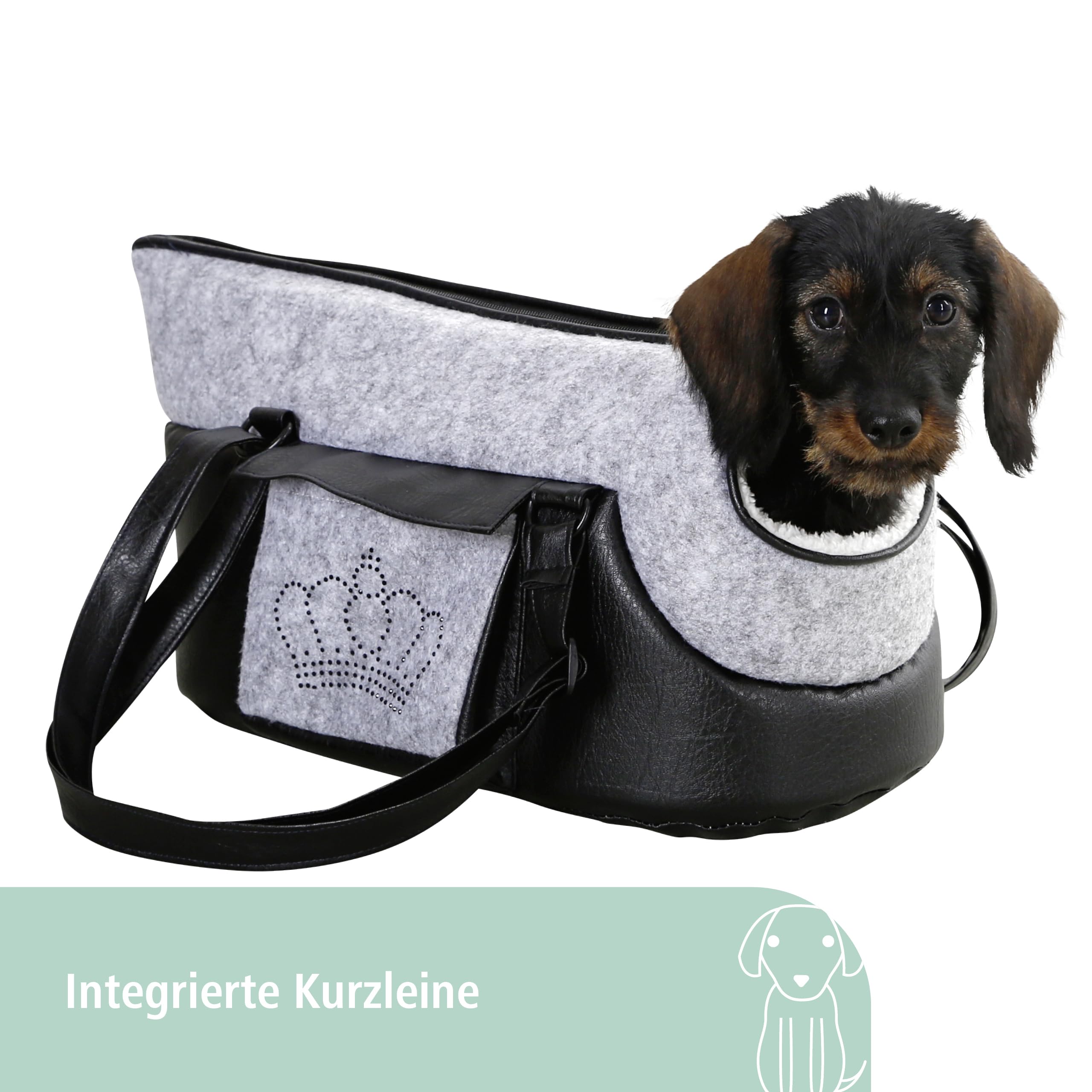 kerbl-pet-tragetasche-chiara-hundetragetasche-46-x-23-x-25-cm-schwarz-grau-polye image 3