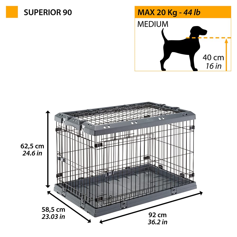 ferplast-superior-90-faltbarer-metallk-fig-f-r-mittelgro-e-hunde-92-x-58-5-x-h-6 image 2