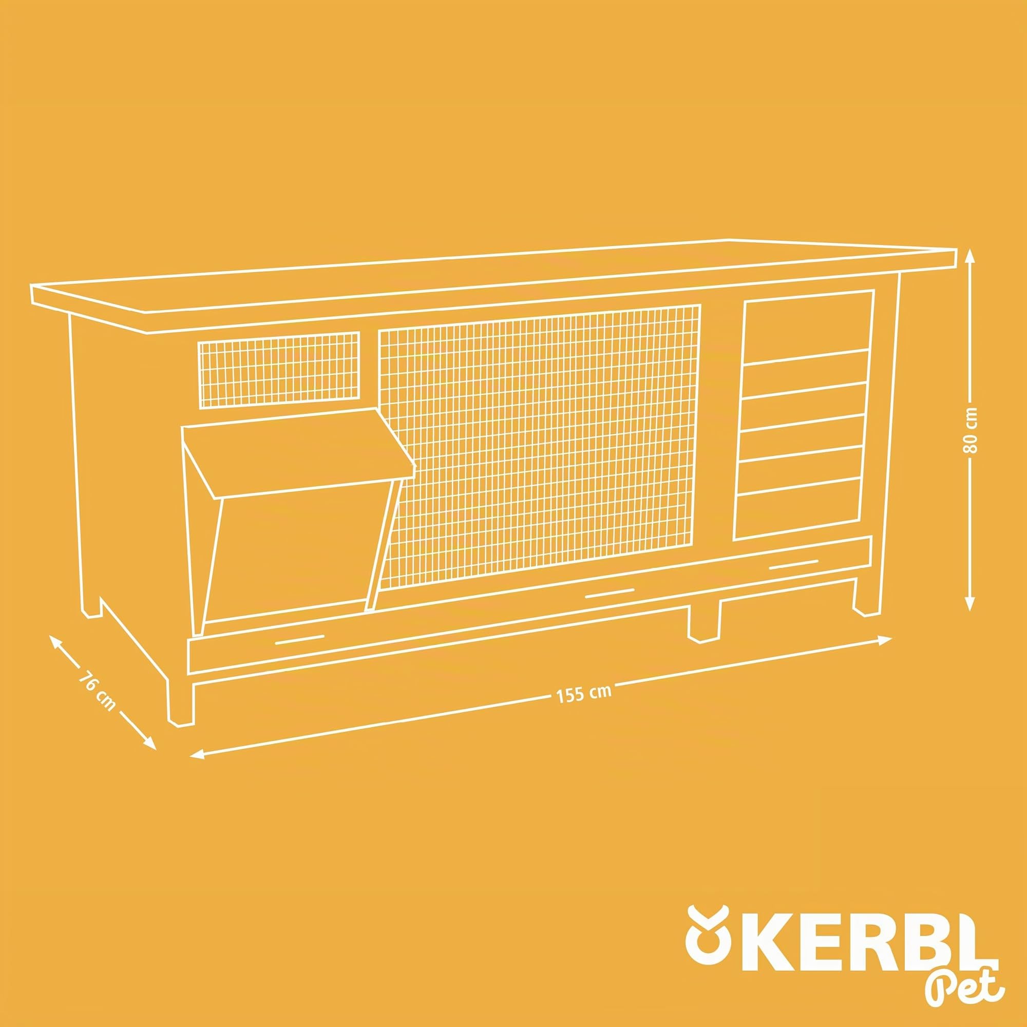 kerbl-pet-kaninchenstall-xxl-vario-155-x-76-x-80-cm-holz-mit-heuraufe image 8