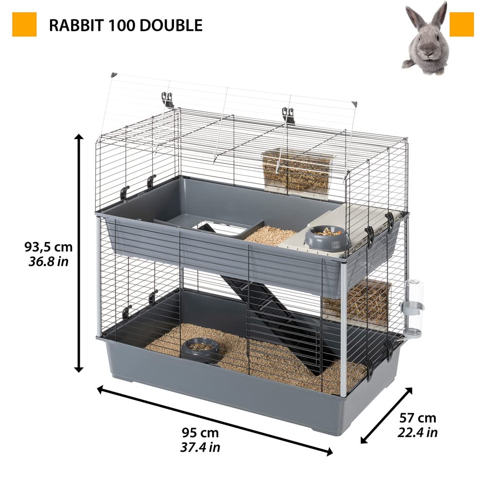 ferplast-rabbit-100-double-kaninchenk-fig-95x57x93-5-cm-zweist-ckiger-kleintiers image 2