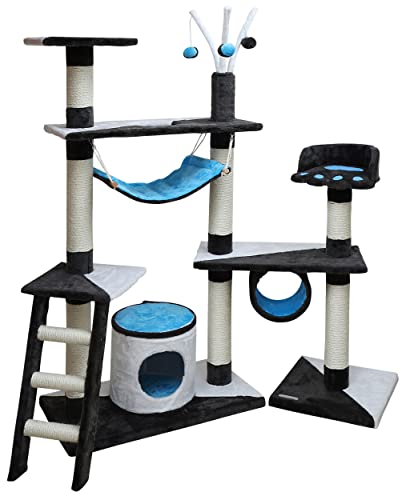 kerbl-pet-kratzbaum-creativ-anthrazit-blau-wei-h-he-150-cm image 7