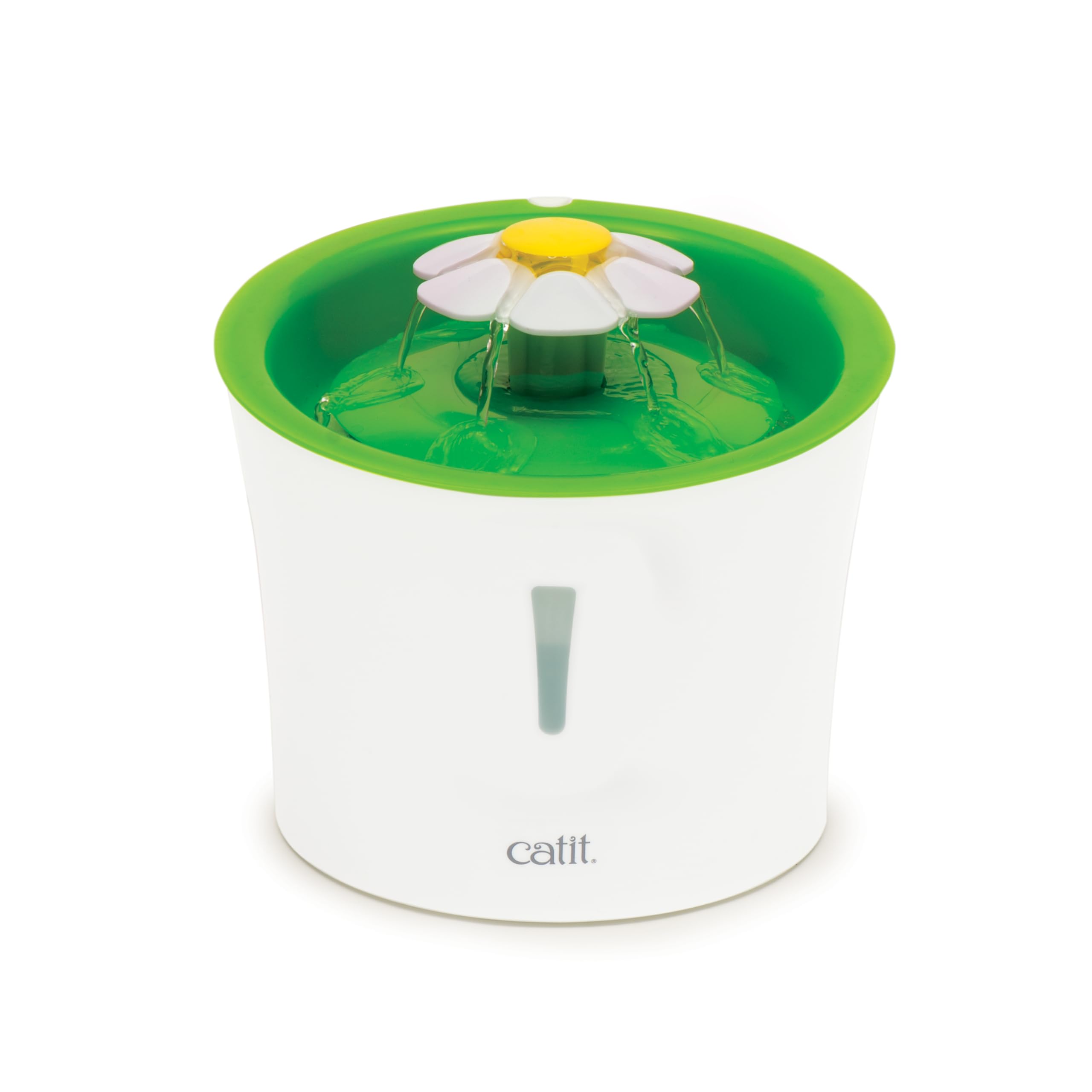 catit-flower-fountain-blumentrinkbrunnen-f-r-katzen-3-l-wei-gr-n-mit-led-und-fil image 1