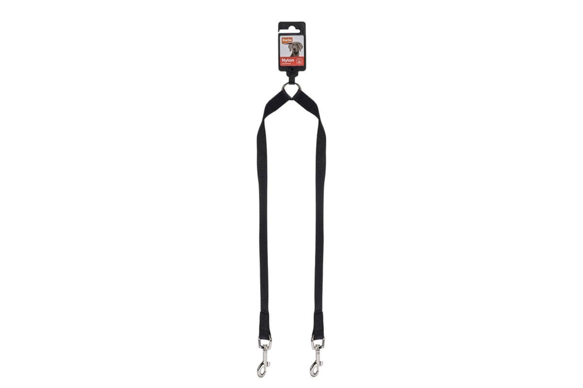 karlie-nylonkoppel-50-cm-x-20-mm-schwarz-doppelf-hrung-f-r-hunde image 1