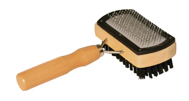 kerbl-pet-basic-care-zupfb-rste-doppelt-17-x-10-cm-holz-antistatisch image 1