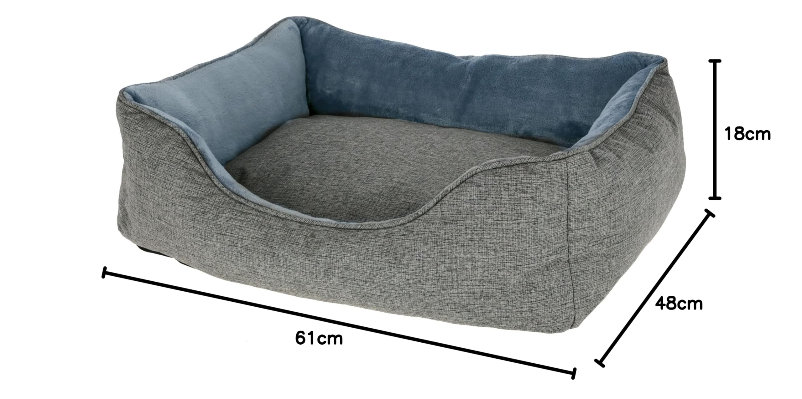 kerbl-pet-kuschelbett-marie-hundebett-grau-61-x-48-cm-mit-wendekissen image 8